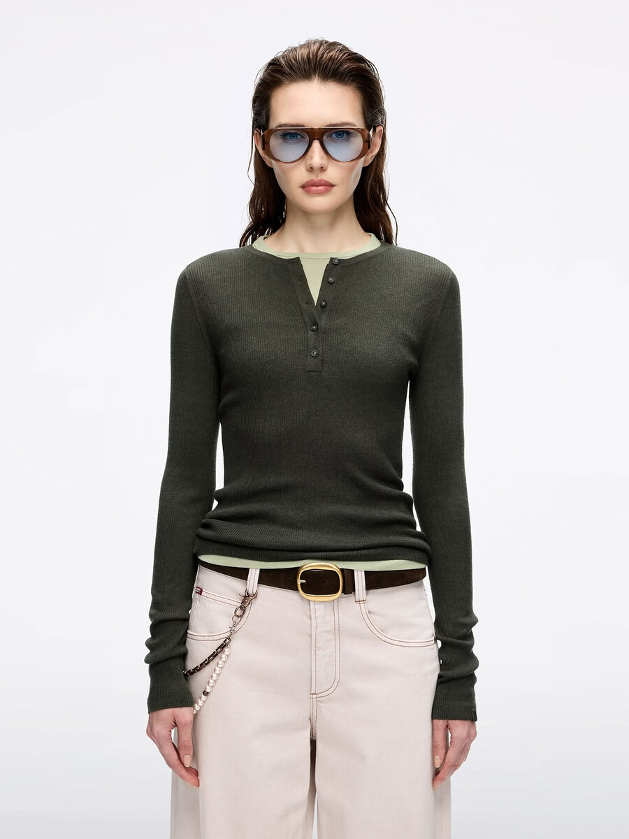 top de punto con capas falsas
