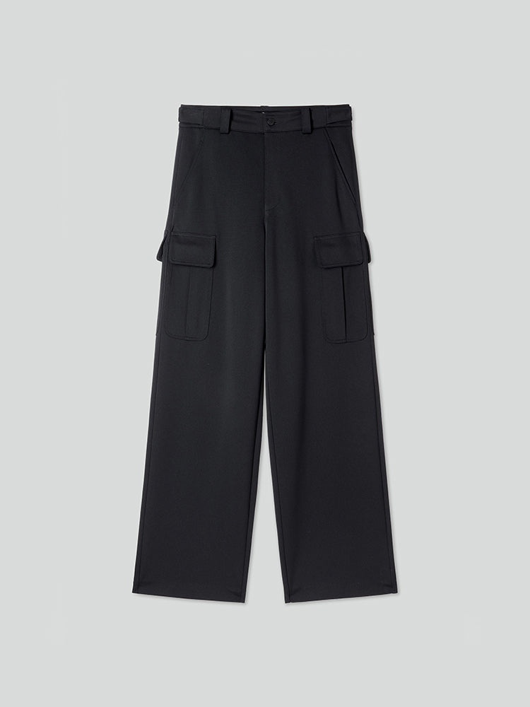 pantalón estilo cargo con acetato