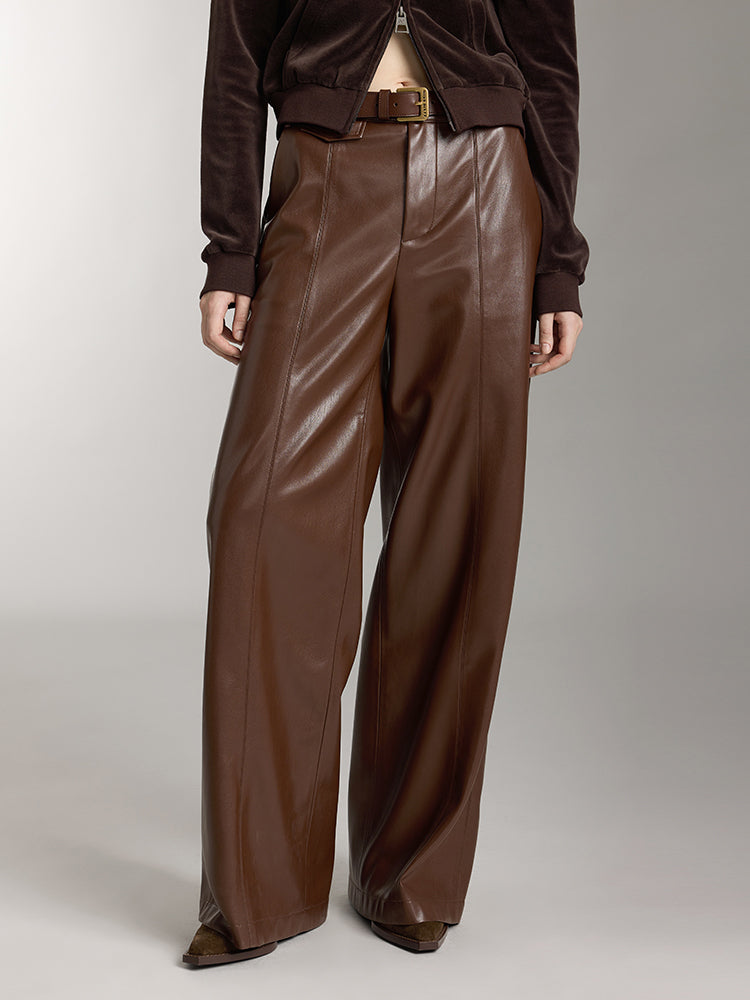 pantalones de tiro alto y pierna ancha