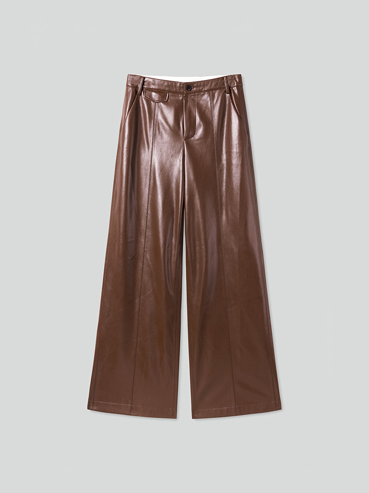 pantalones de tiro alto y pierna ancha