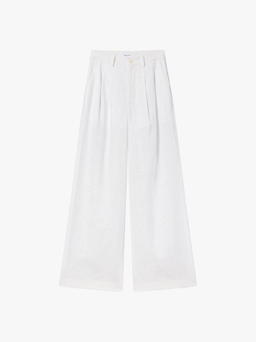 pantalones rectos de lino