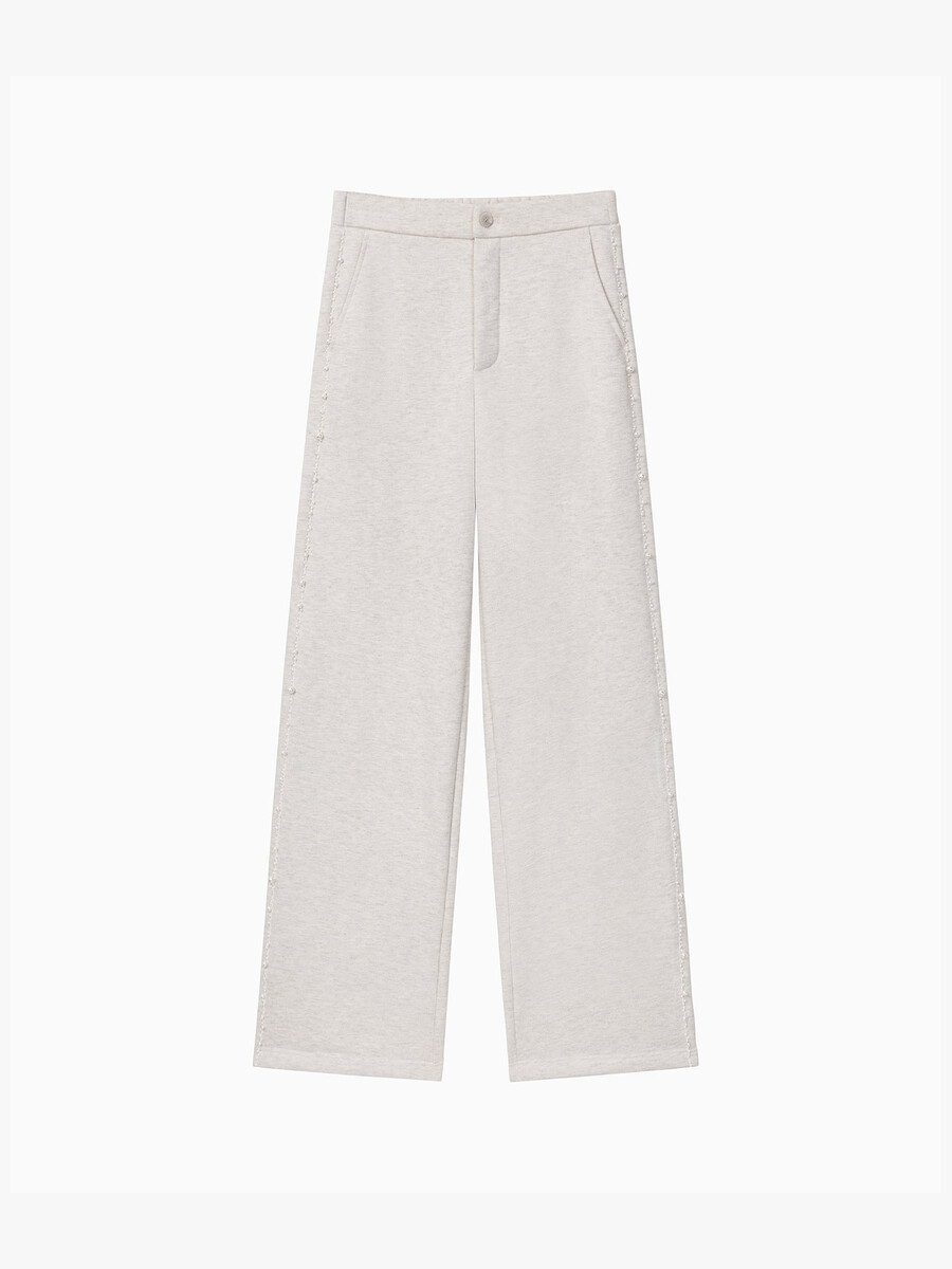 pantalones rectos con cuentas