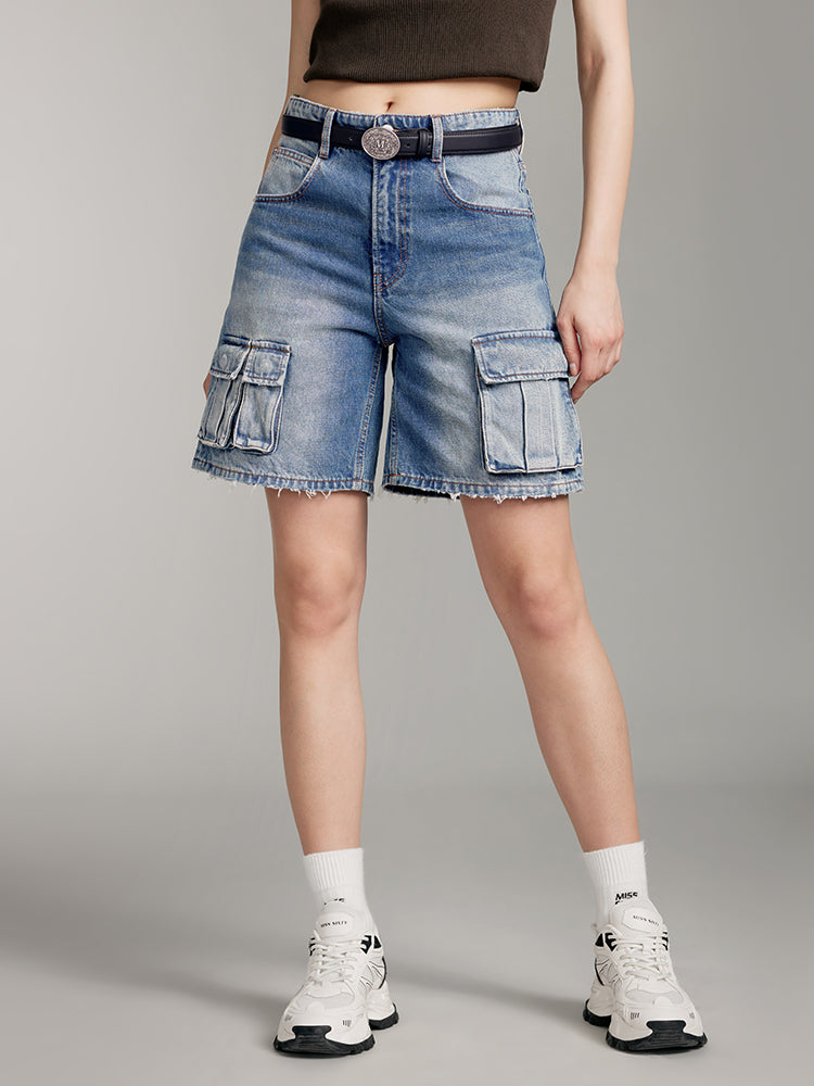 shorts vaqueros estilo cargo vintage