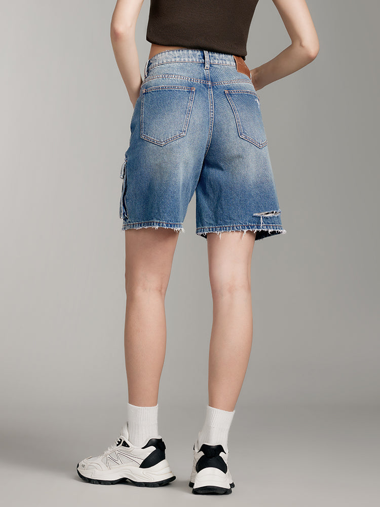 shorts vaqueros estilo cargo vintage