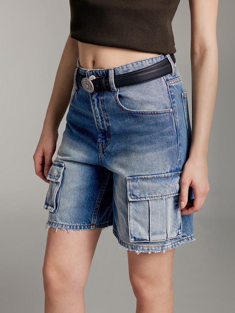 shorts vaqueros estilo cargo vintage