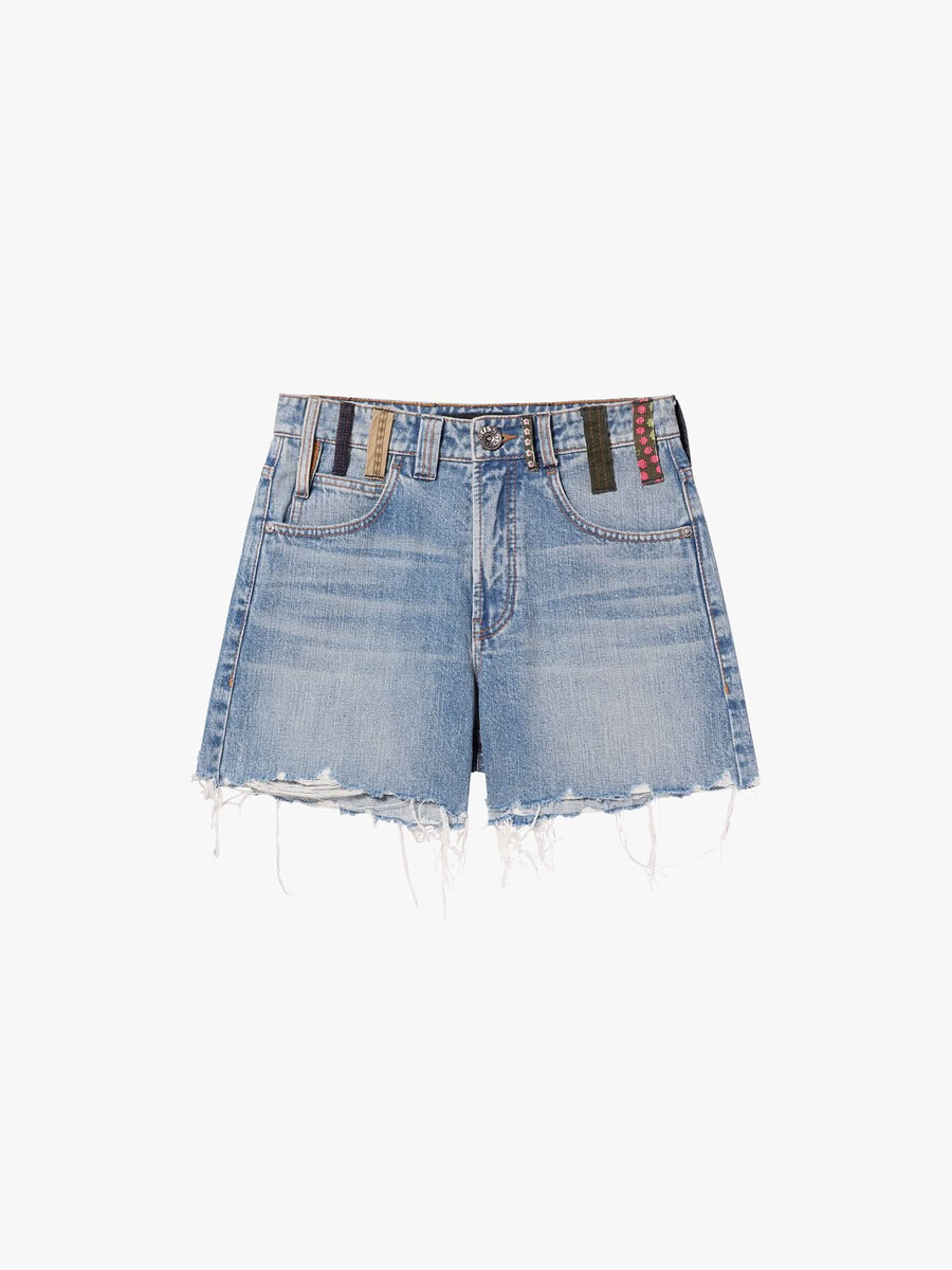 pantalones cortos de mezclilla con trabilla para cinturón
