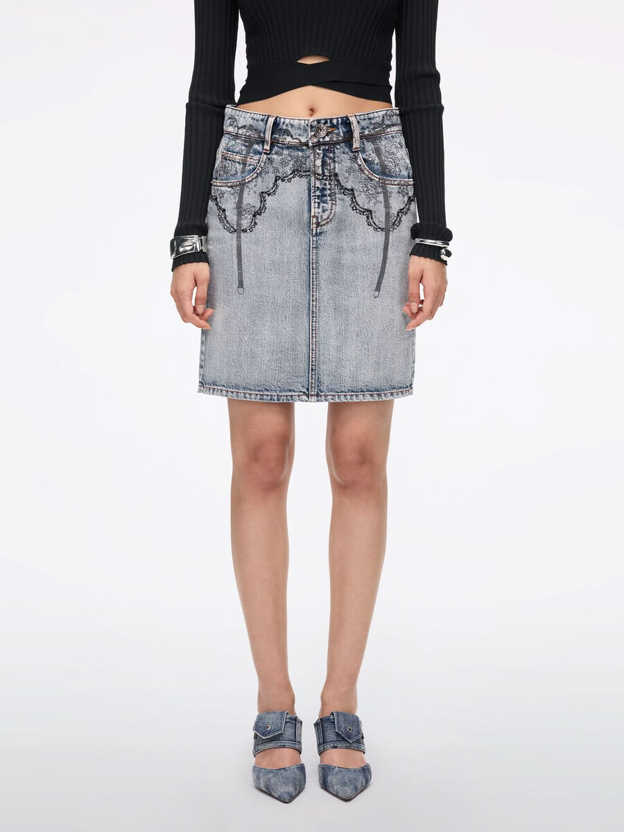 minifalda vaquera estampada