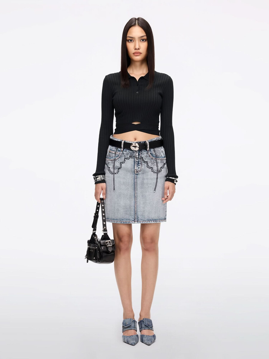minifalda vaquera estampada