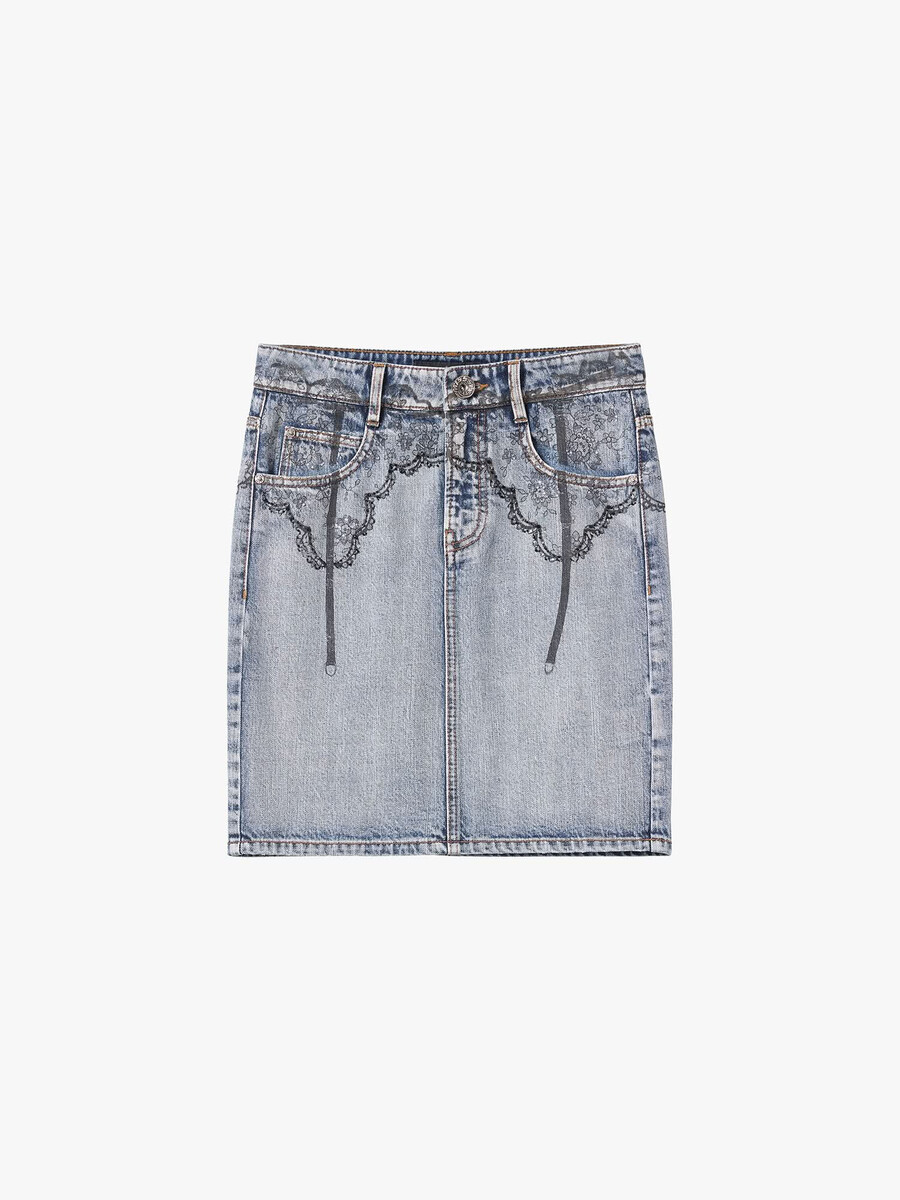minifalda vaquera estampada