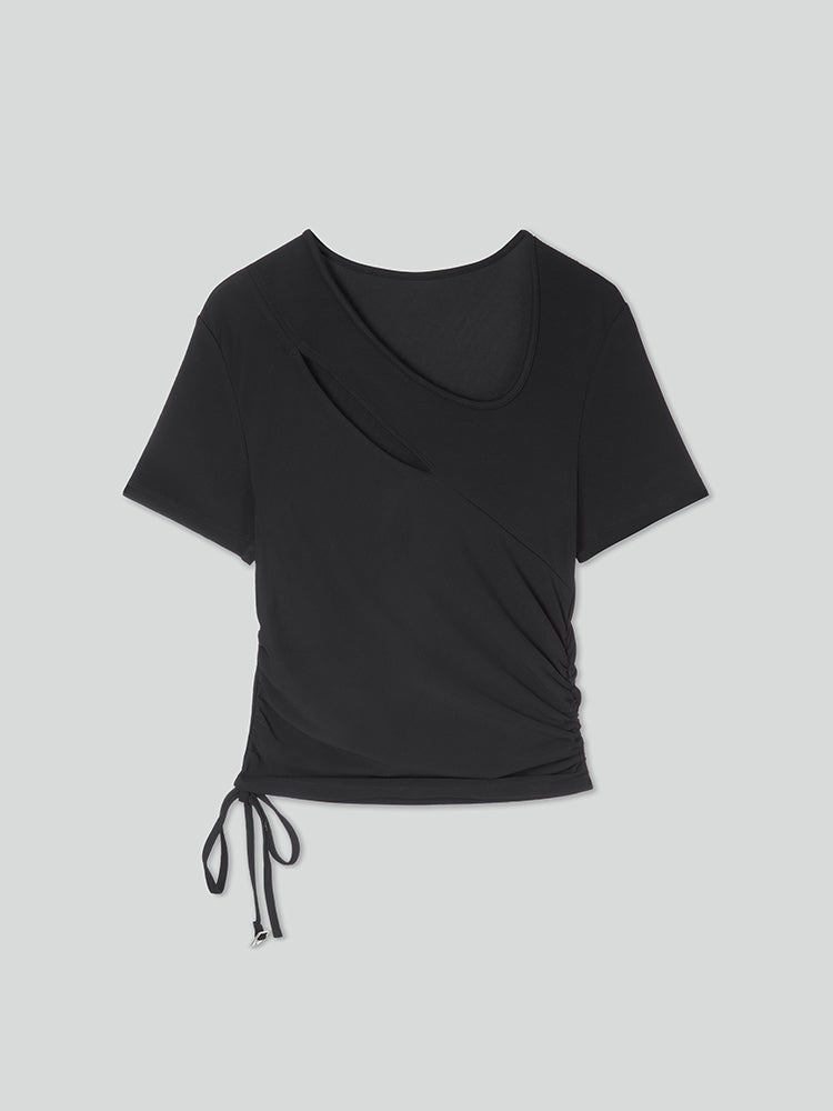 camiseta de manga corta hueca