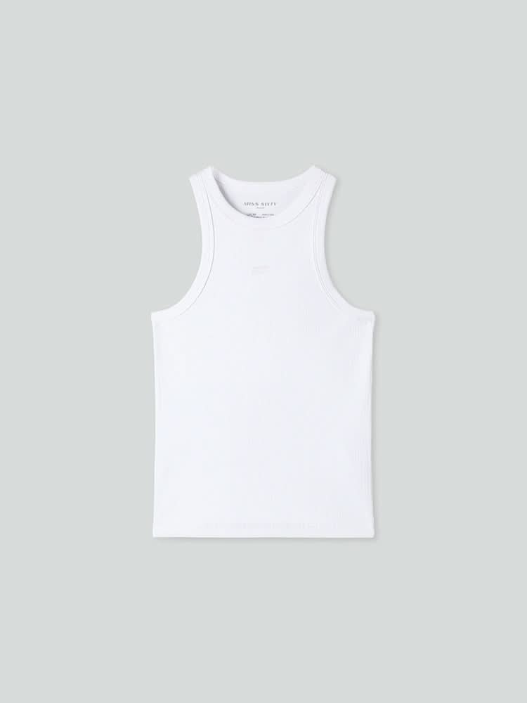 camiseta sin mangas ajustada estampada