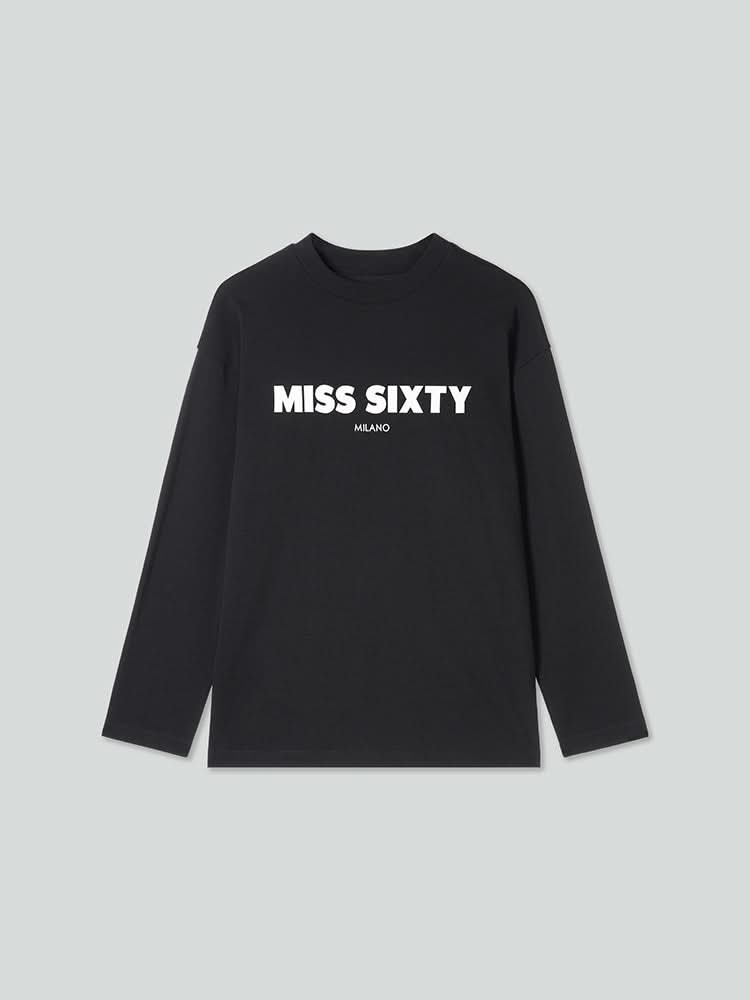camiseta holgada de manga larga estampada