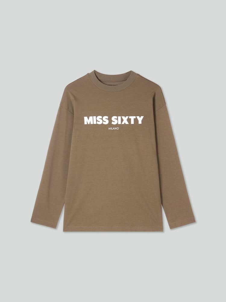 camiseta holgada de manga larga estampada