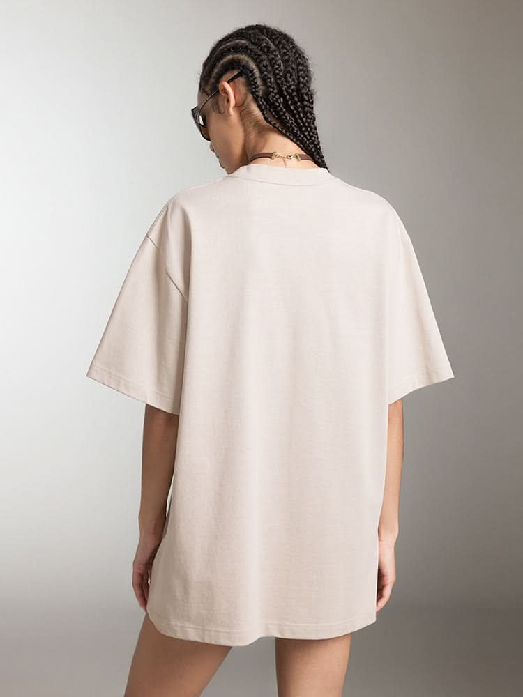 camiseta estampada con cuello redondo