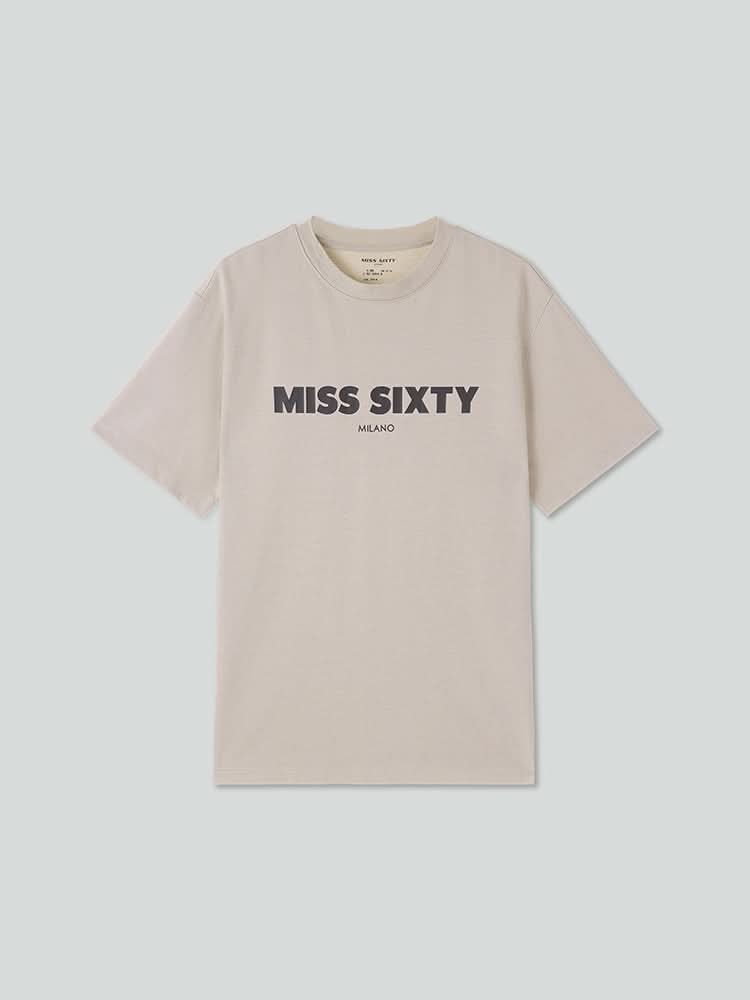 camiseta estampada con cuello redondo