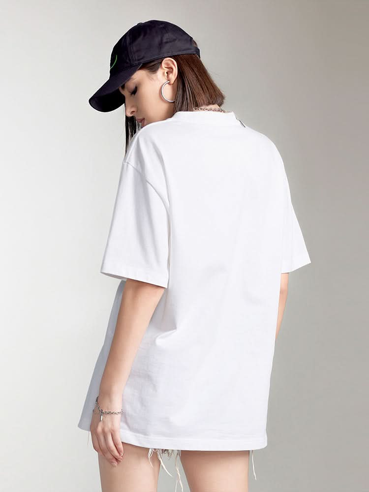 camiseta estampada con cuello redondo