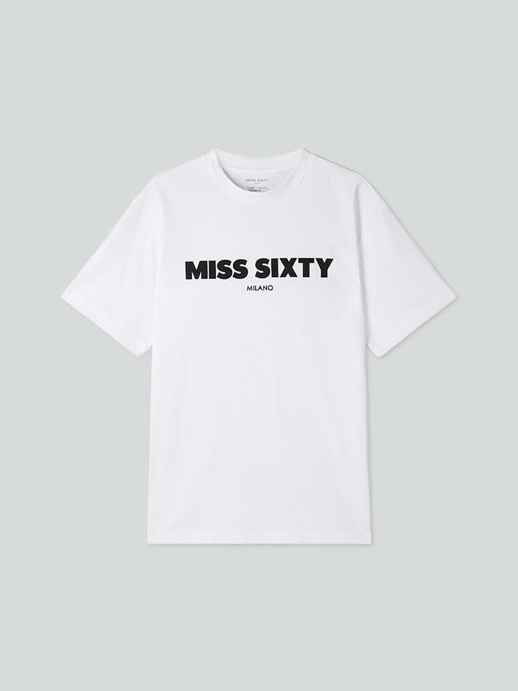 camiseta estampada con cuello redondo