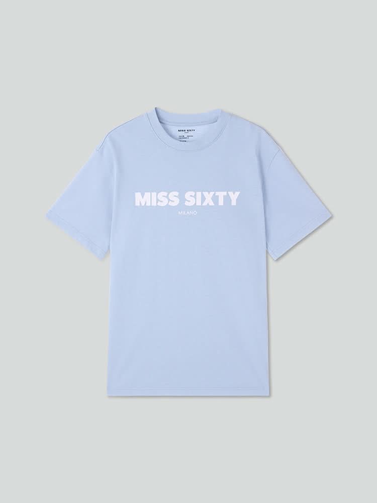 camiseta estampada con cuello redondo