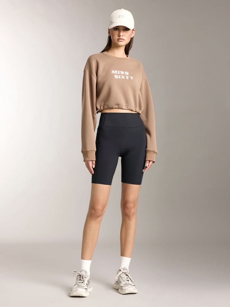 sudadera deportiva corta estampada