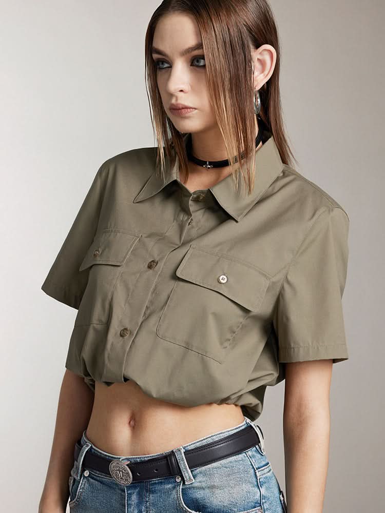 camisa de manga corta estilo cargo