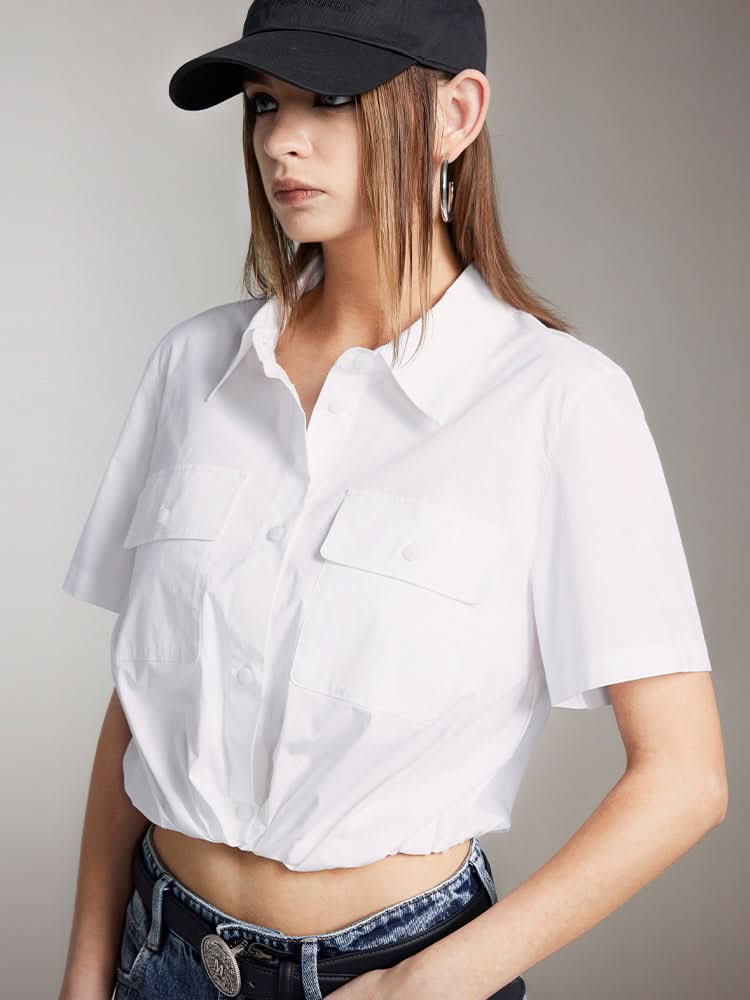 camisa de manga corta estilo cargo