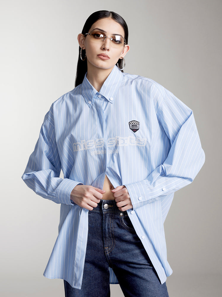 camisa de manga larga con estampado de rayas