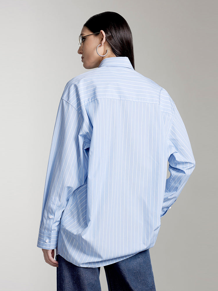 camisa de manga larga con estampado de rayas
