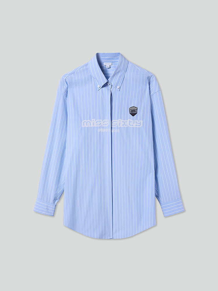 camisa de manga larga con estampado de rayas