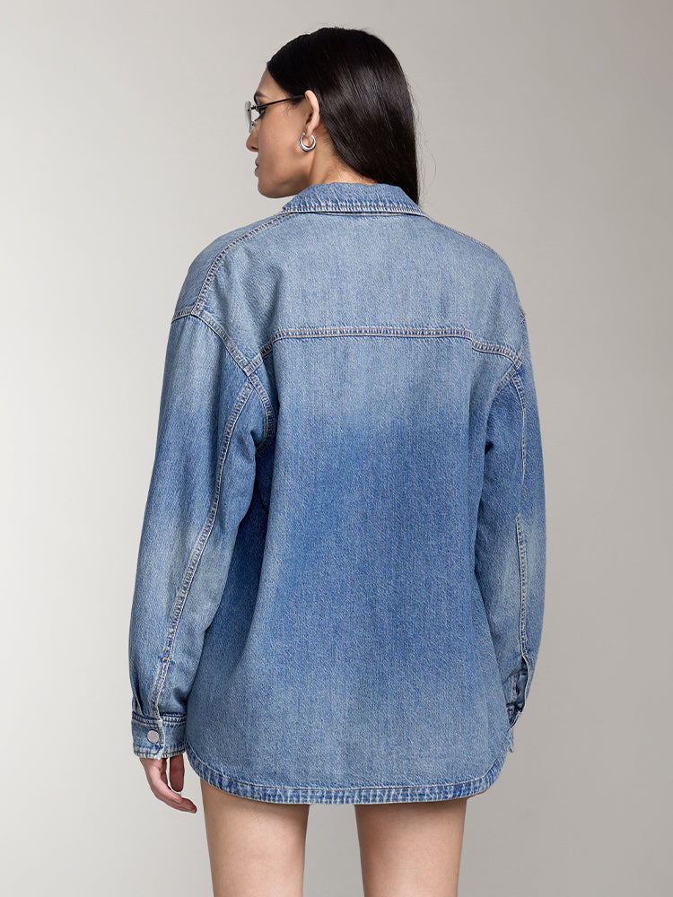 camisa vaquera holgada azul