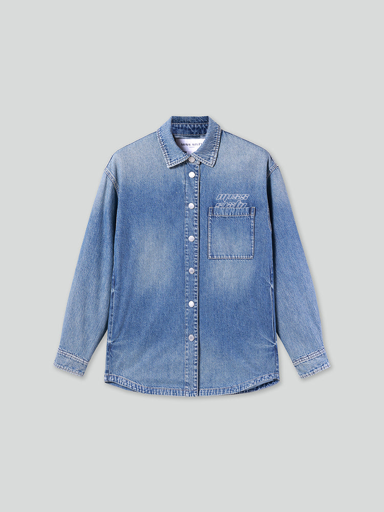 camisa vaquera holgada azul