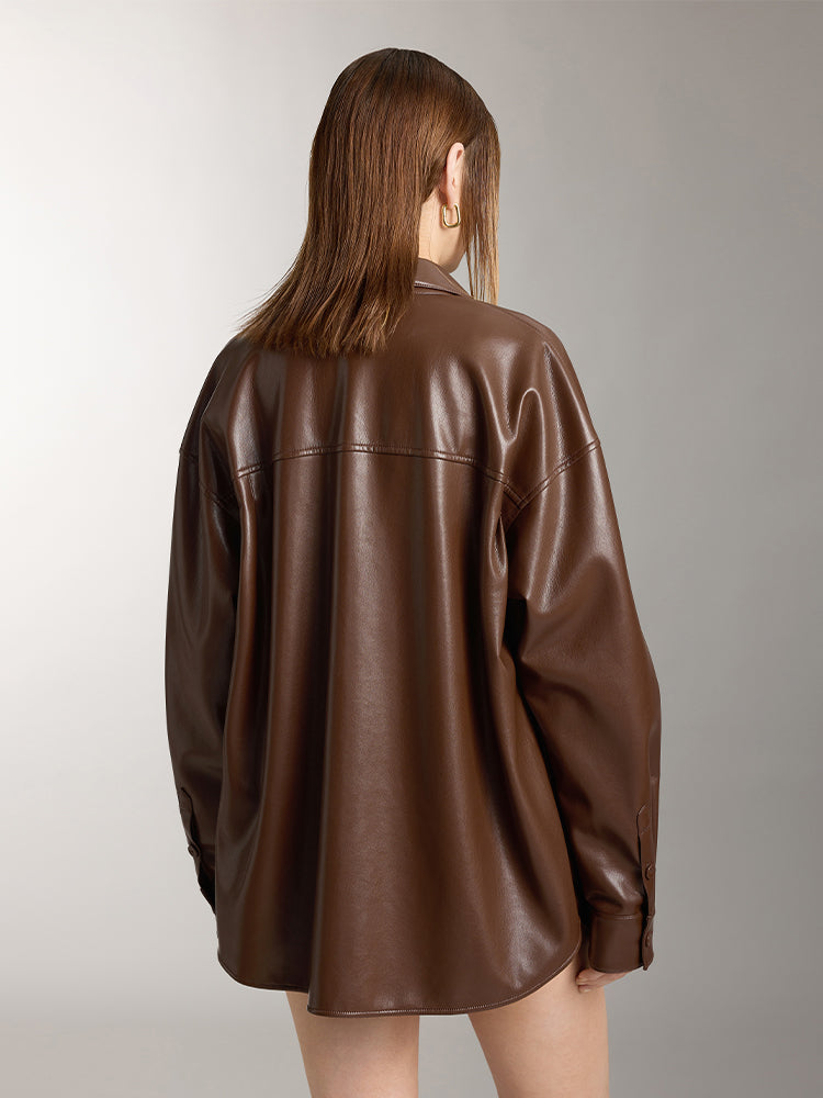 camisa holgada de largo medio con solapa