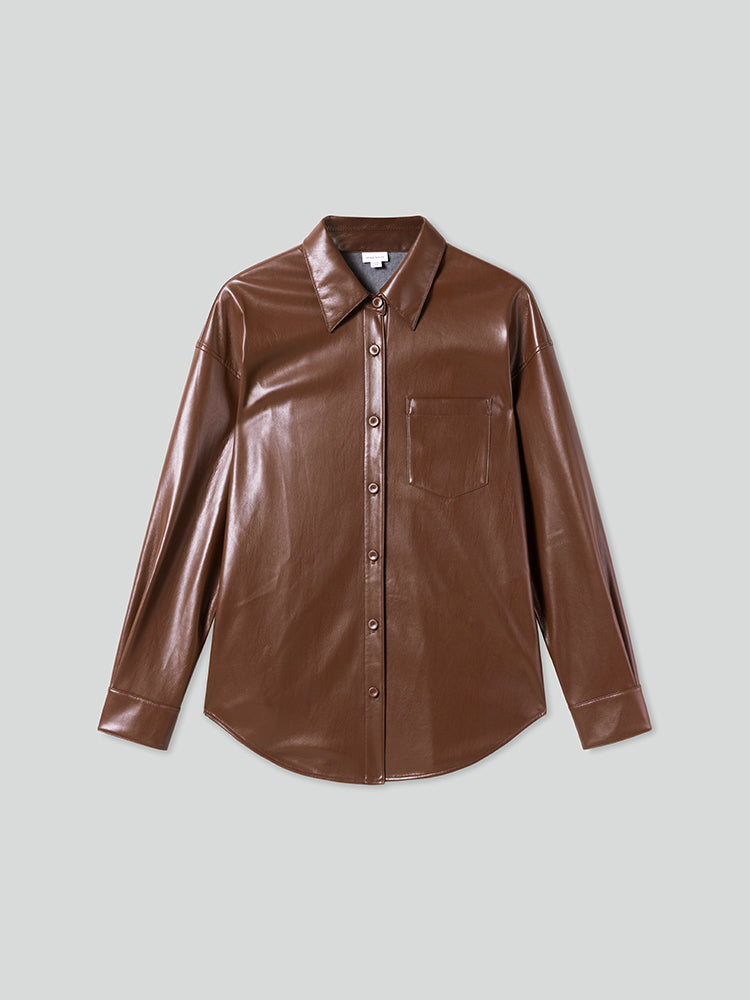 camisa holgada de largo medio con solapa