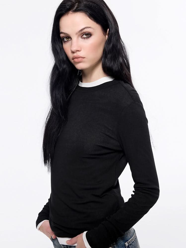 camiseta ajustada de manga larga