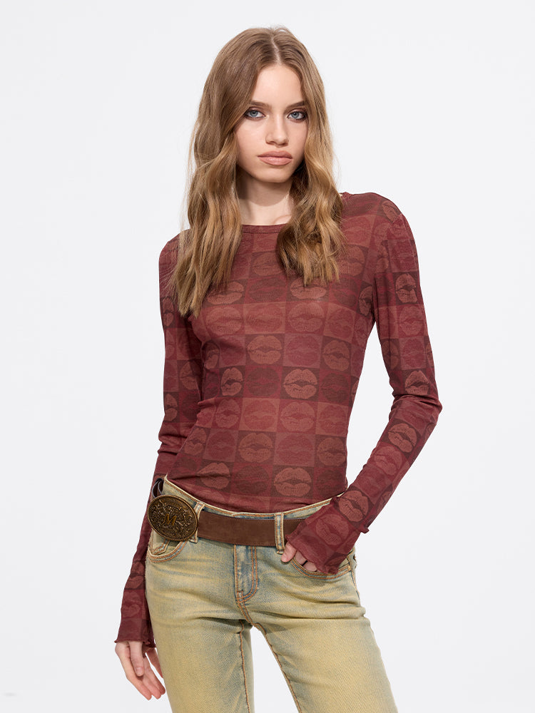 camisa de cuello redondo
