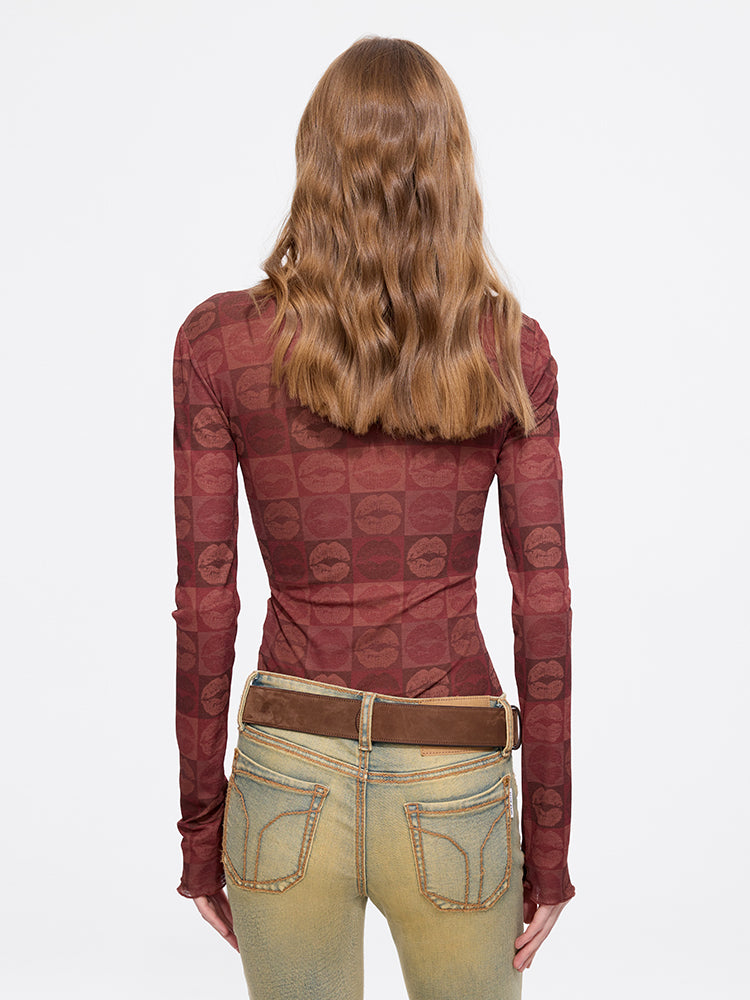 camisa de cuello redondo