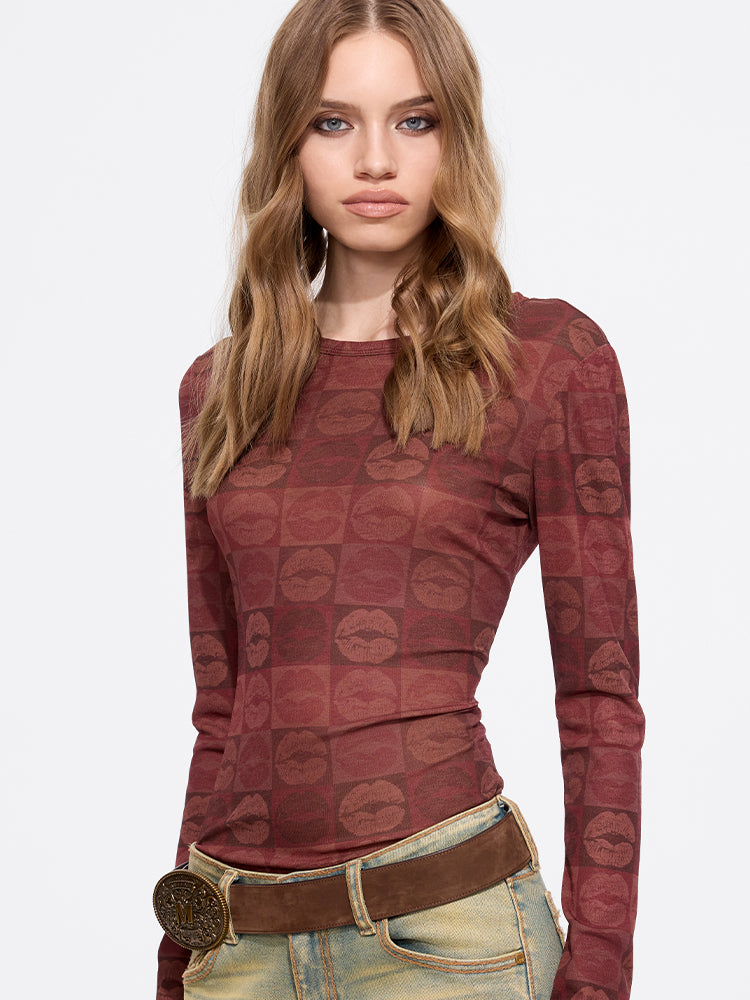 camisa de cuello redondo