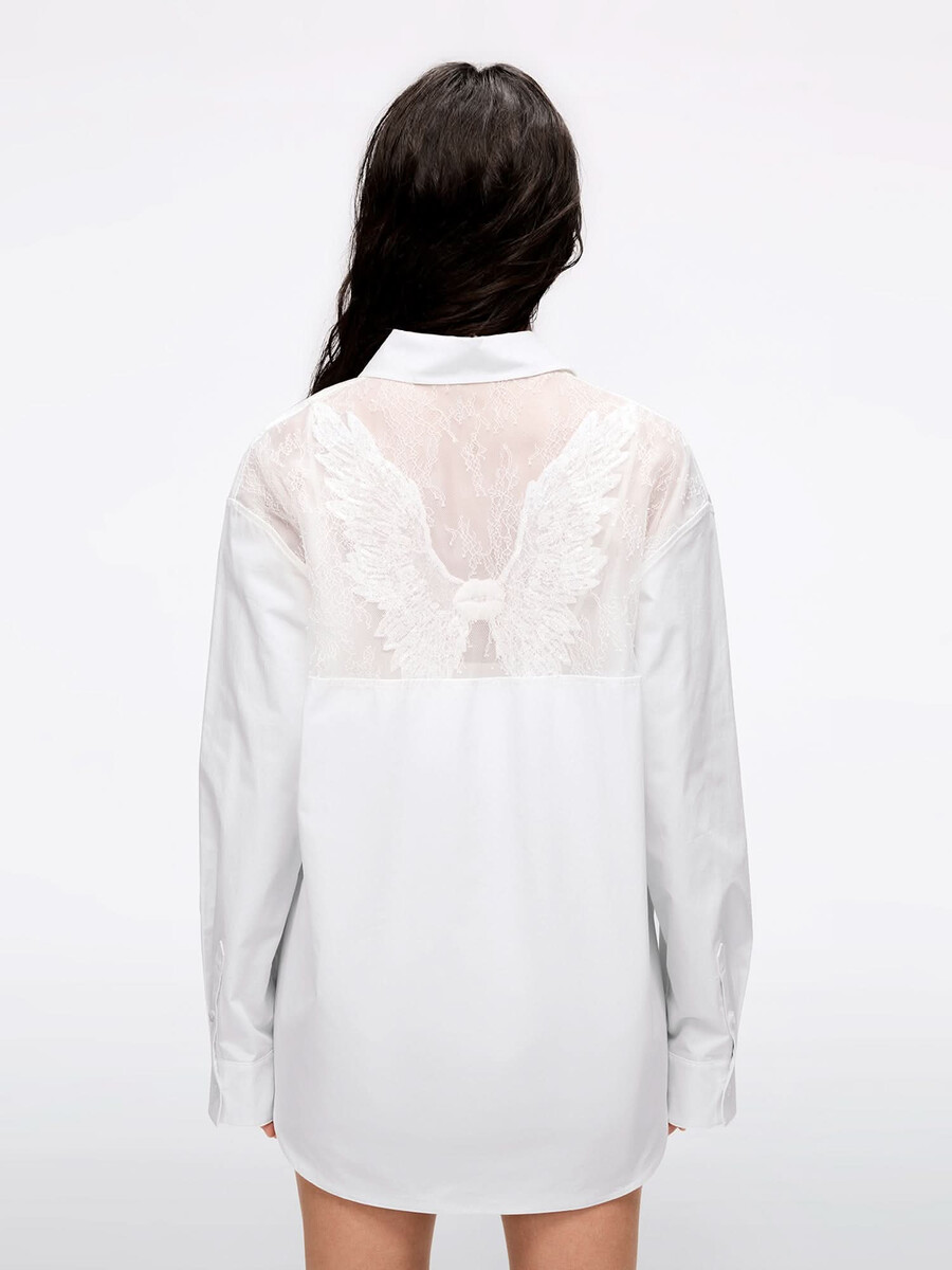 camisa de encaje con cuentas