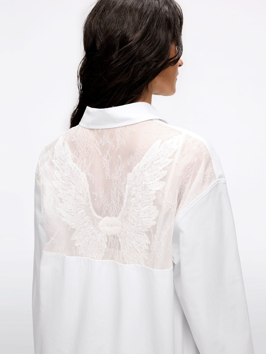 camisa de encaje con cuentas