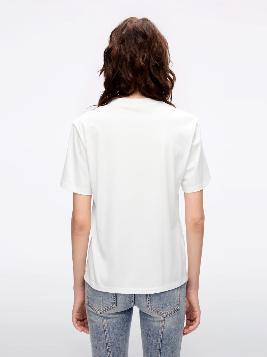 camiseta estampada con cuentas