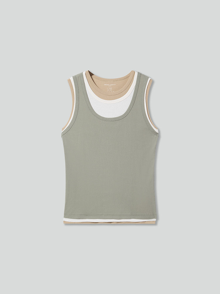 camiseta falsa de tres piezas