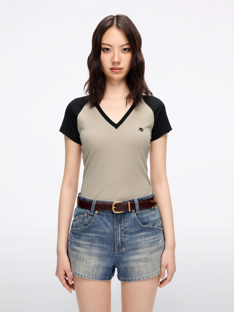 camiseta con bloques de color