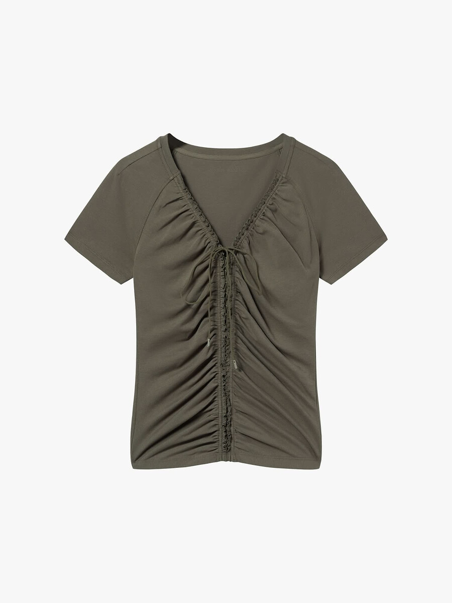 camiseta corta con cordones
