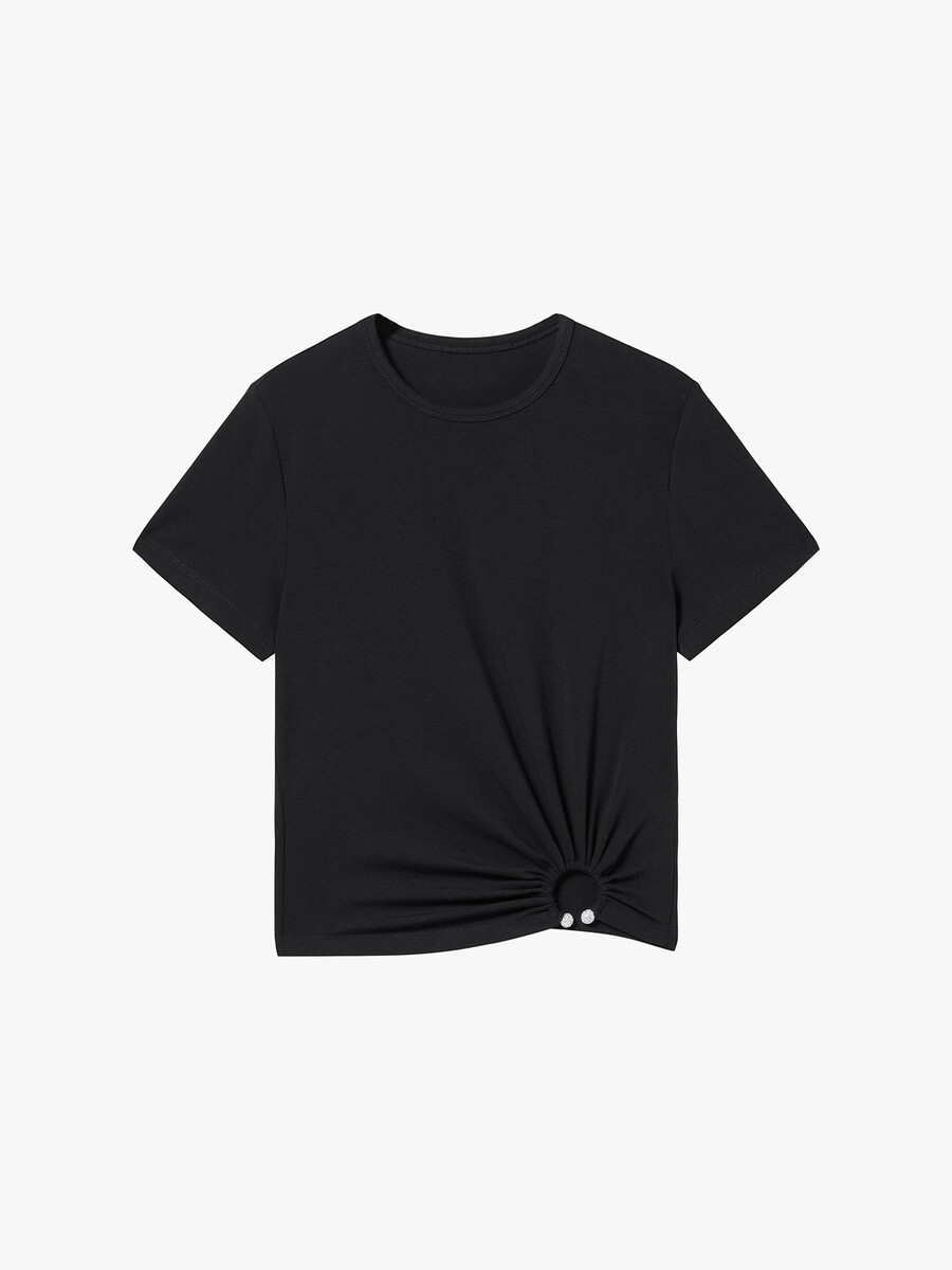 camiseta de manga corta con cuello redondo