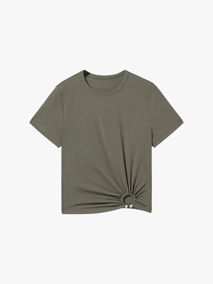 camiseta de manga corta con cuello redondo