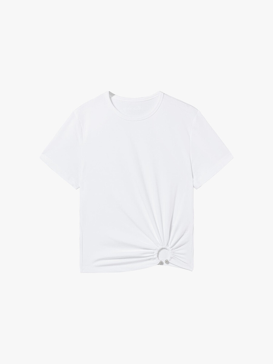 camiseta de manga corta con cuello redondo