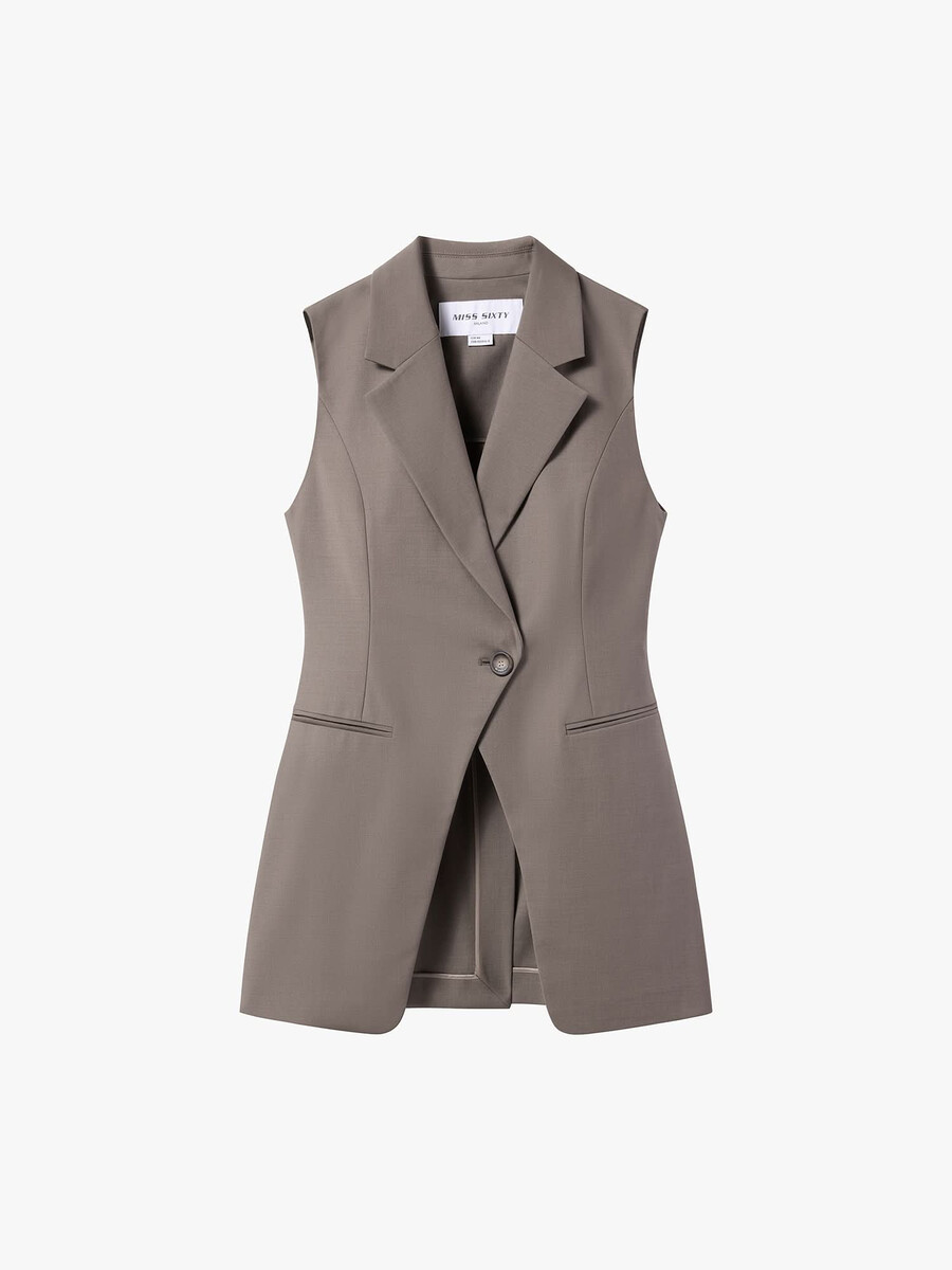 chaleco blazer sin mangas
