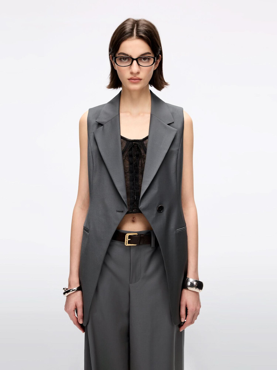 chaleco blazer sin mangas