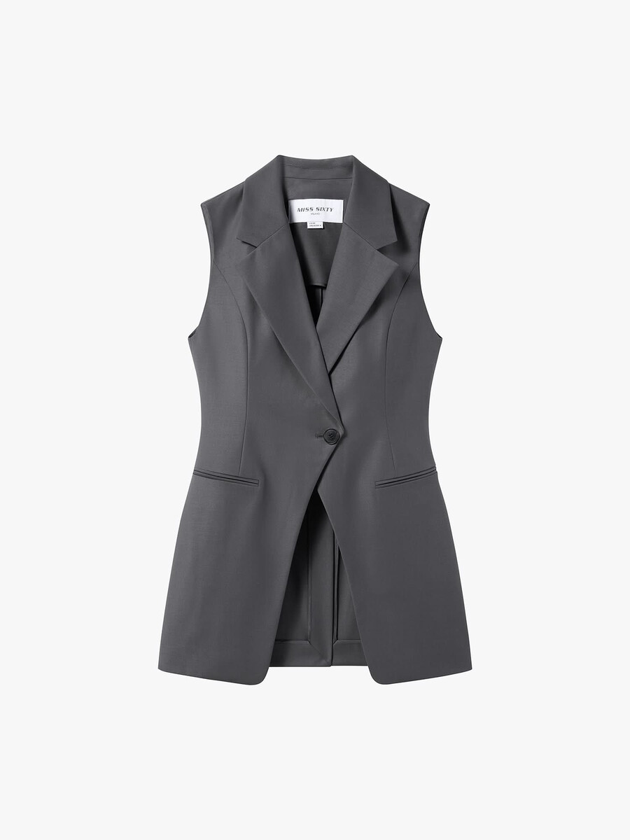 chaleco blazer sin mangas