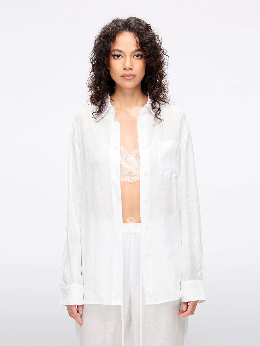 camisa de lino holgada