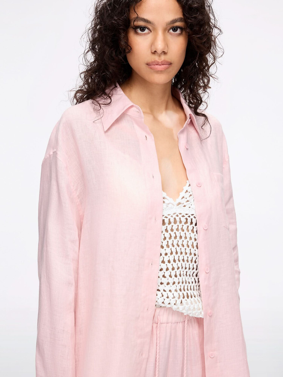 camisa de lino holgada